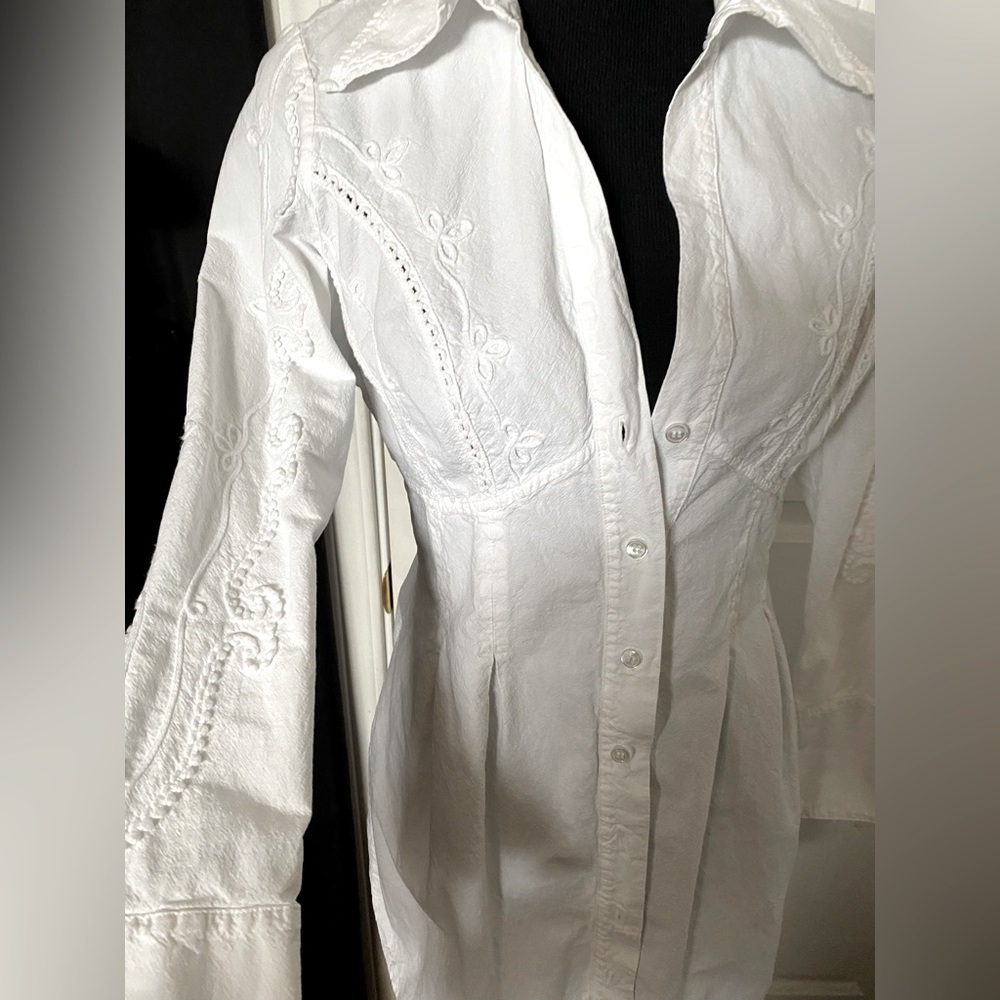 White Tunics Button Down Blouse - image 5